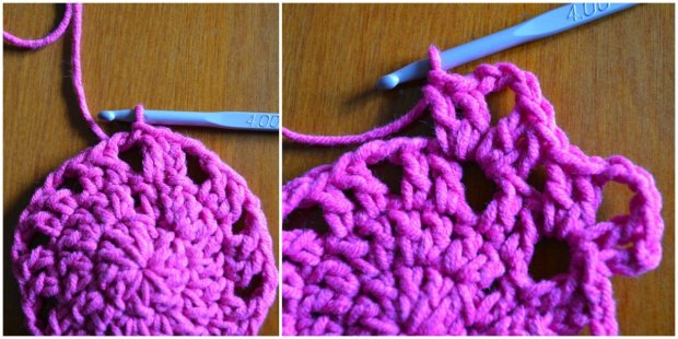 mini bag with crochet daisy step by step 3