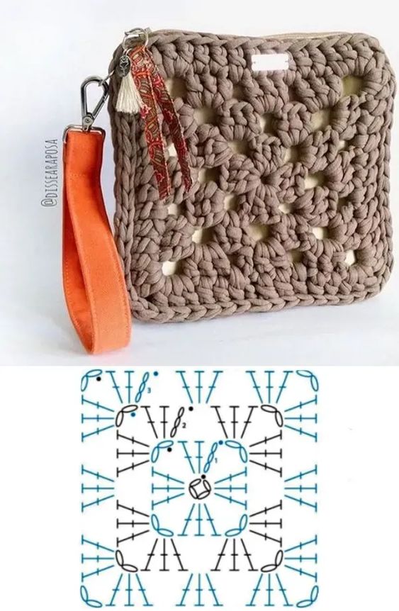 mini bag with crochet square ideas 1