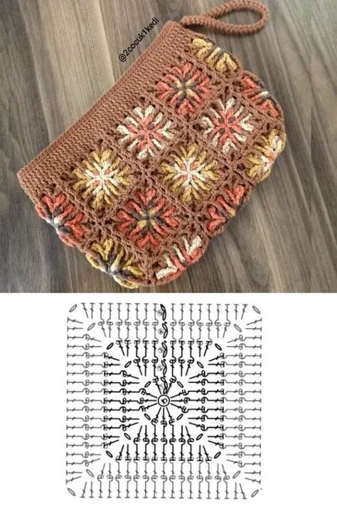 mini bag with crochet square ideas 2