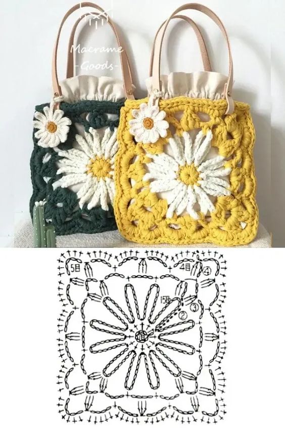 mini bag with crochet square ideas 4