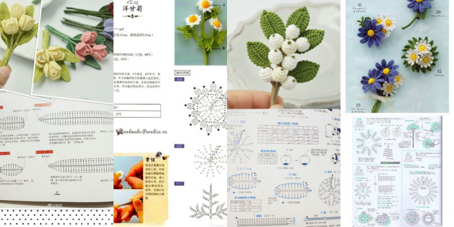 mini crochet flowers tutorial