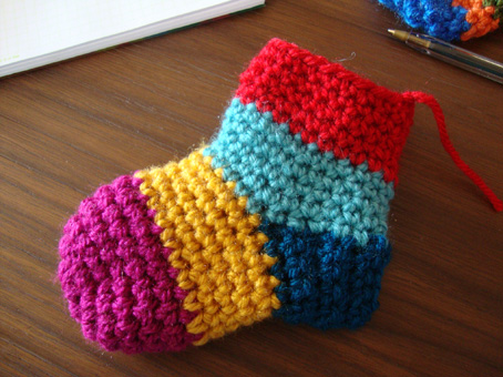 mini crochet socks for christmas 11