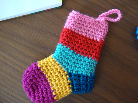 mini crochet socks for christmas 12