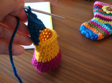 mini crochet socks for christmas 5