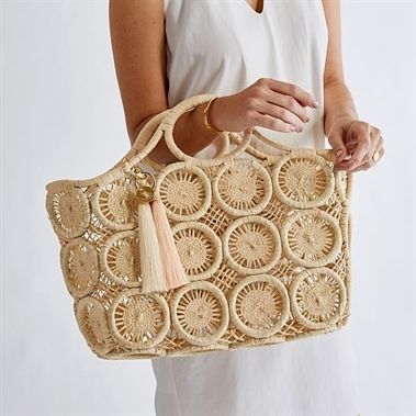 minimalist hollow out straw bag