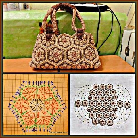 models of crochet bags with african flower 6