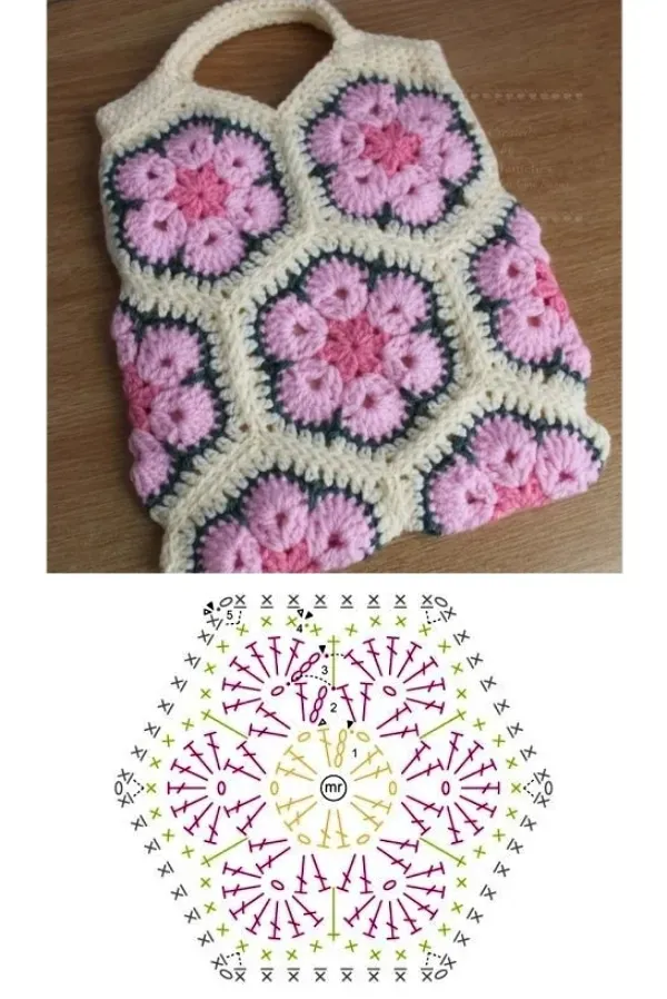 models of crochet bags with african flower 9