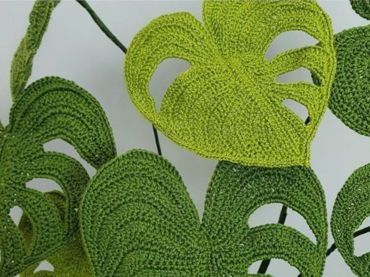 monstera leaf free crochet pattern and tutorial 8