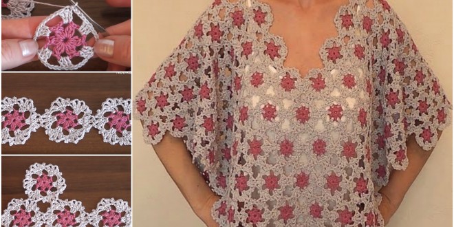 motif tunic poncho