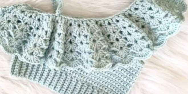 one shoulder top crochet
