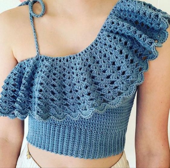 one shoulder top crochet patterns 7