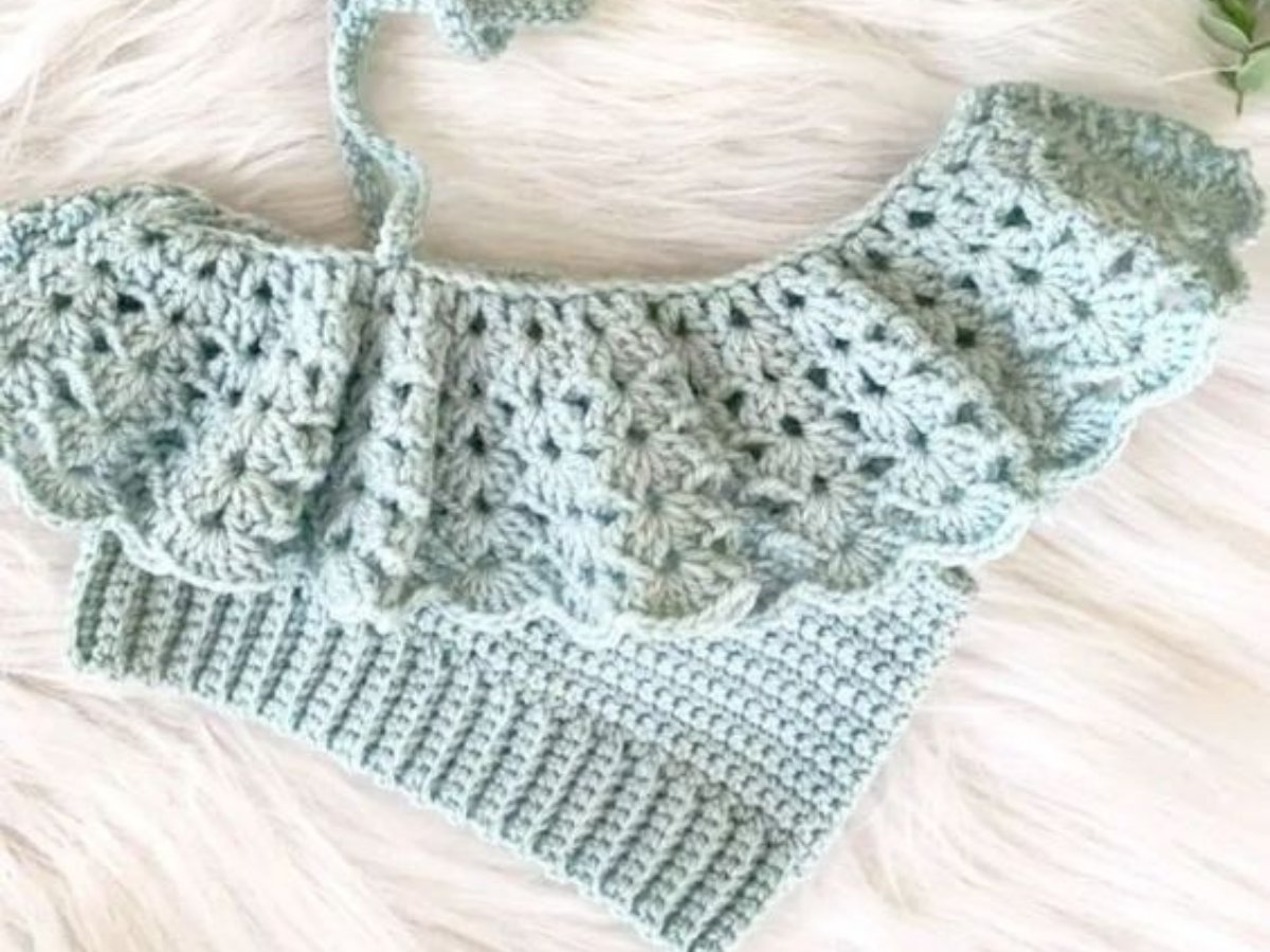 one shoulder top crochet