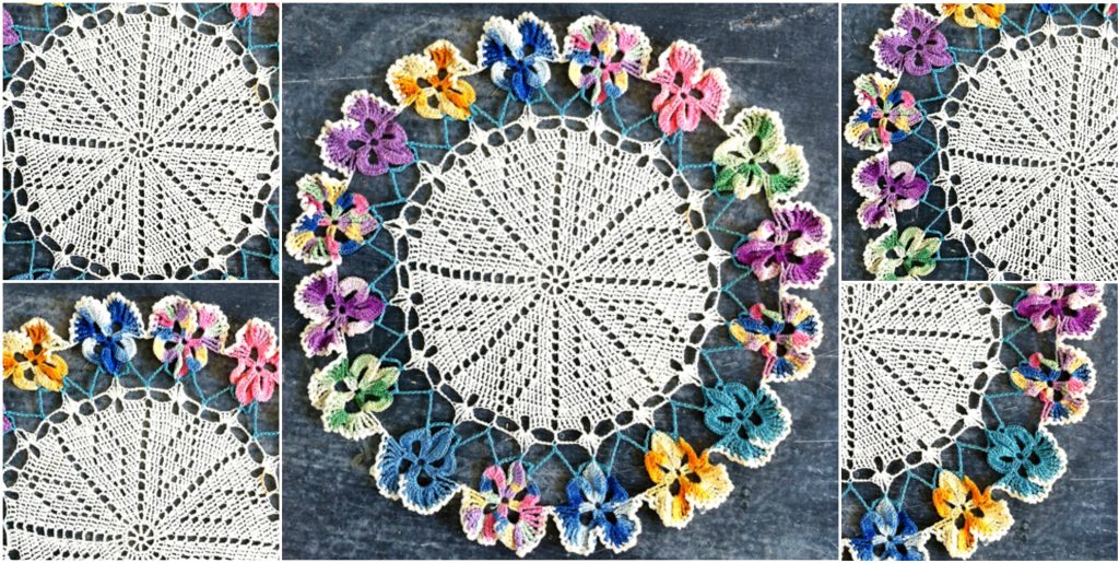 pansy doily crochet