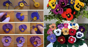 pansy flower free crochet pattern