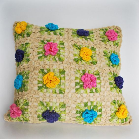 pillows decorated with crochet 12