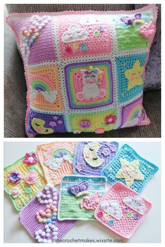 pillows decorated with crochet 8