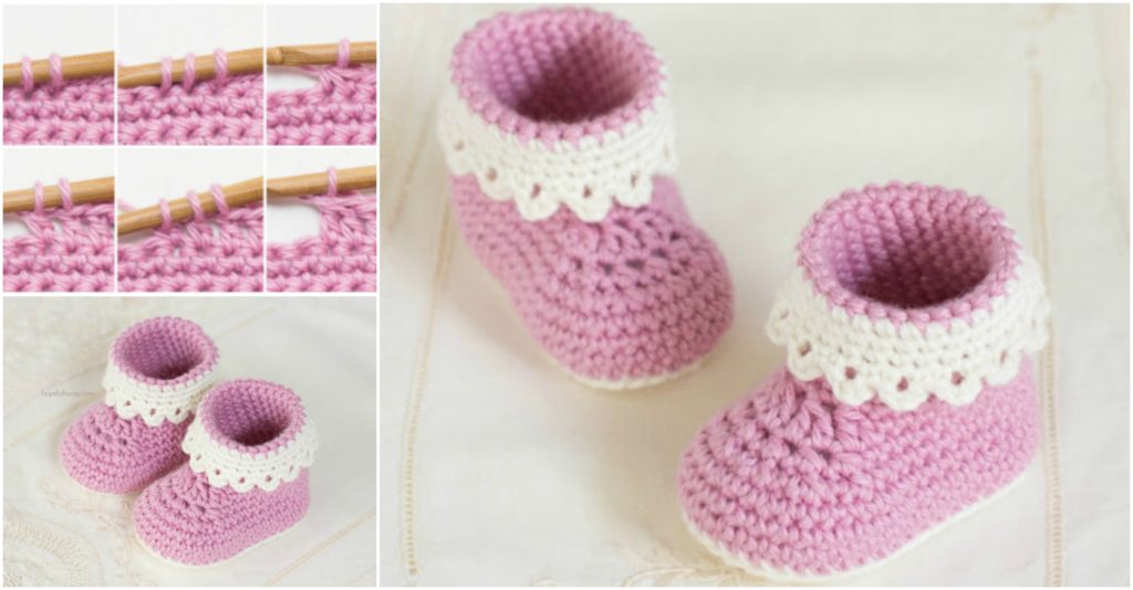 Crochet Pink Lady Booties