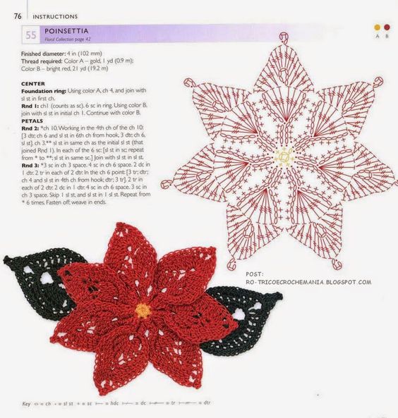 poinsettia free crochet pattern 3