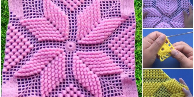 popcorn stitch square