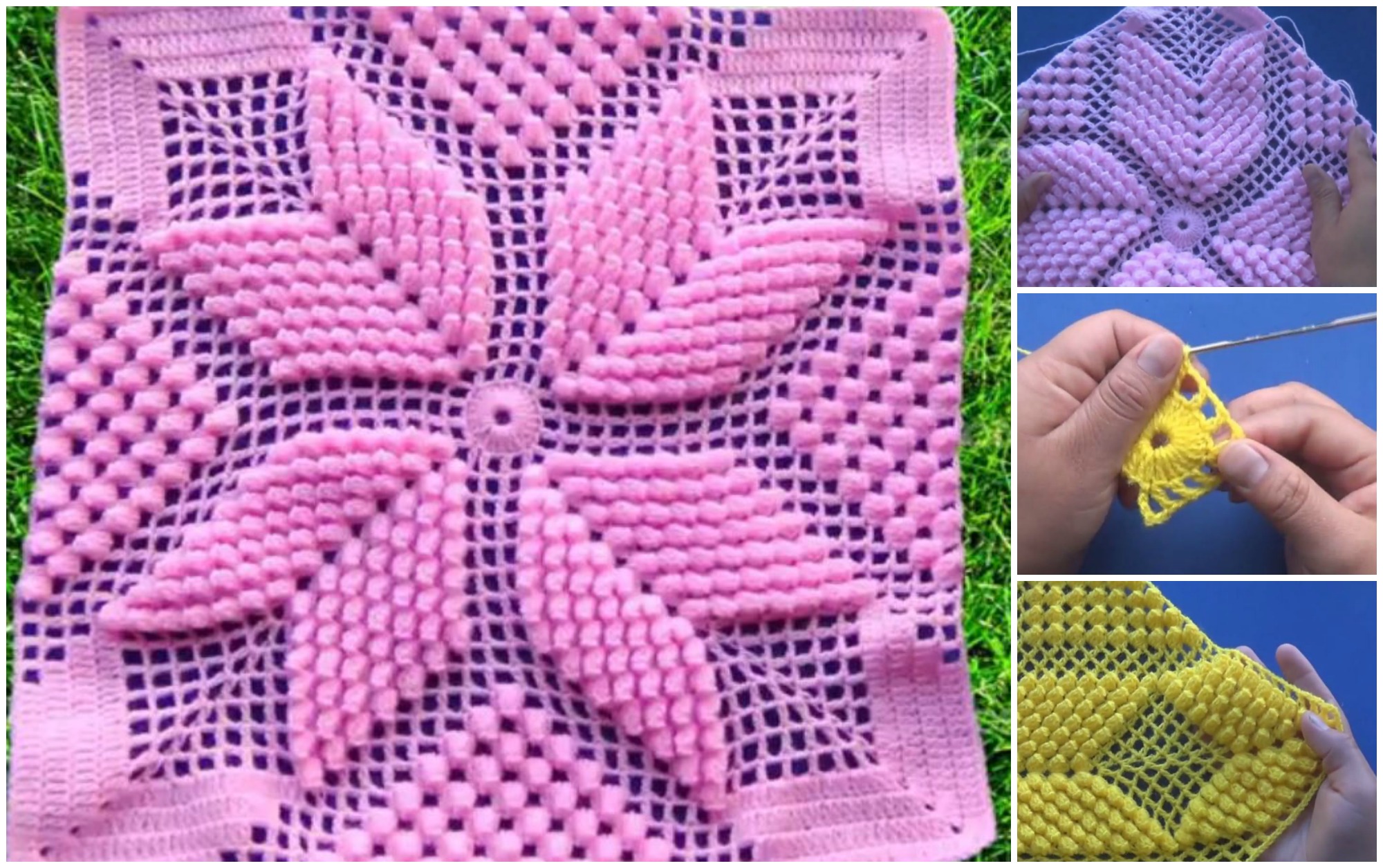 popcorn stitch square