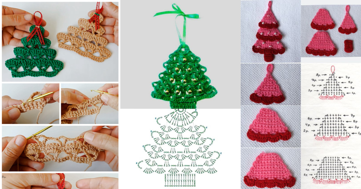 porte cles sapin de noel au crochet