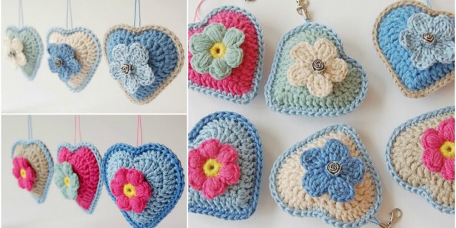 pretty hearts with flowers