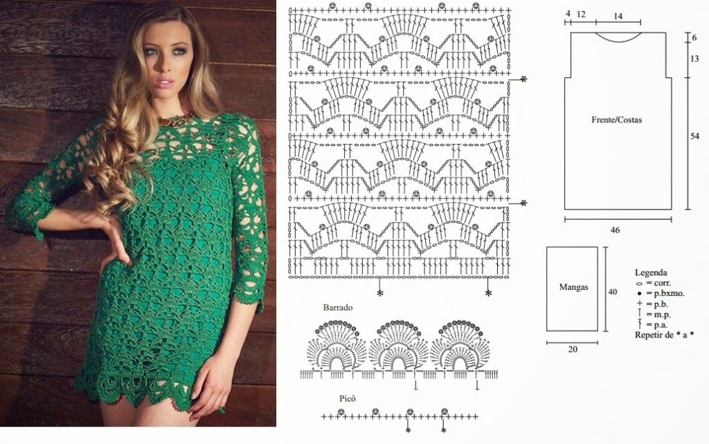 pretty short crochet dresses patterns 3