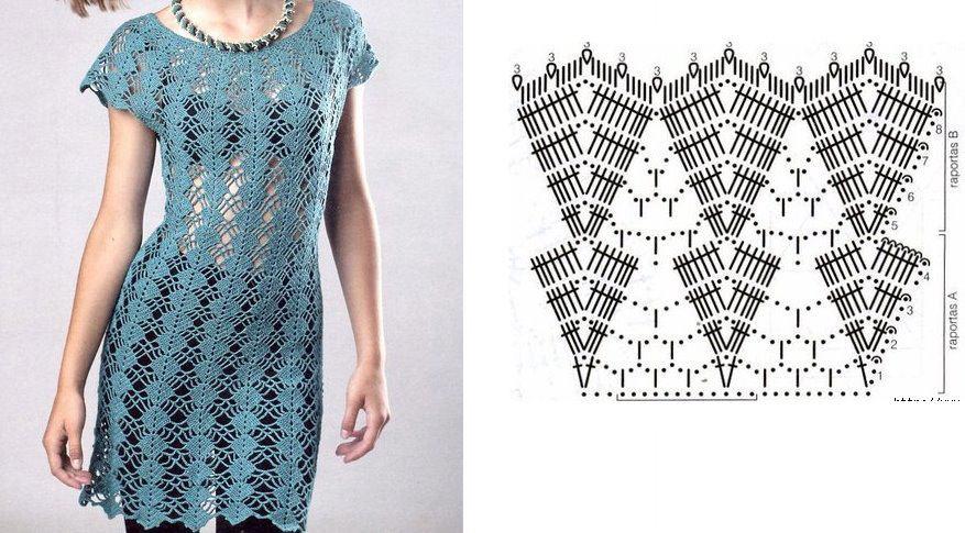 pretty short crochet dresses patterns 7