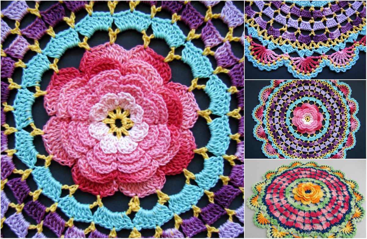 radiant rose mandala crochet