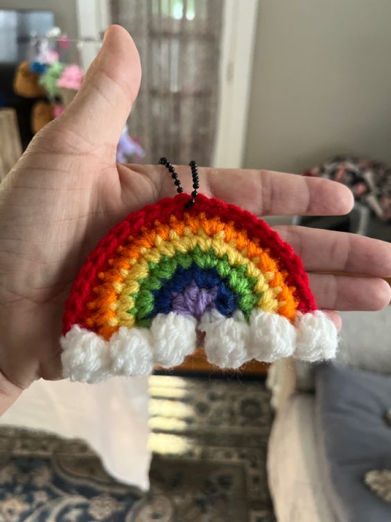 rainbow crochet keychains 9