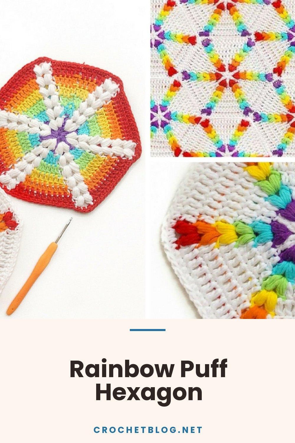 Rainbow Puff Hexagon
