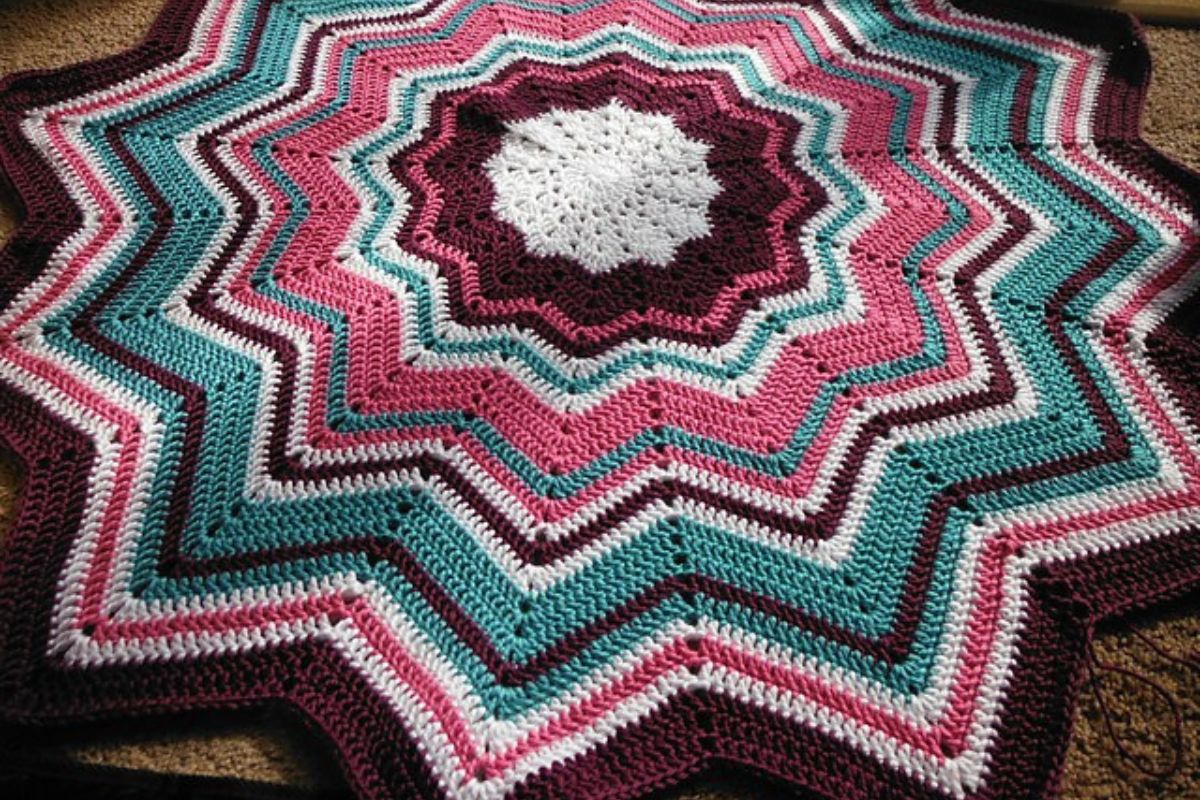 rainbow ripple baby blanket free pattern