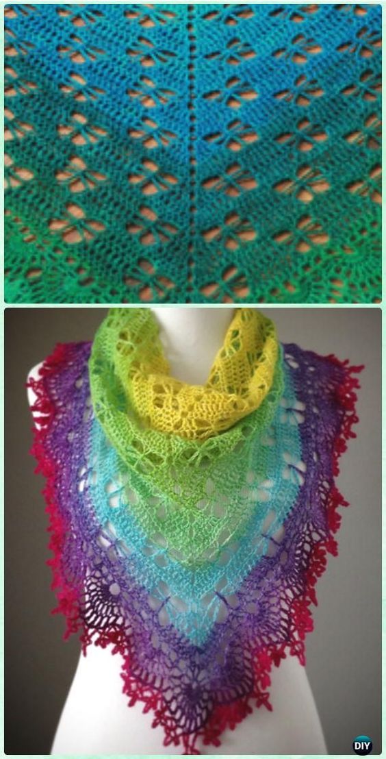 rainbow shawl tutorial
