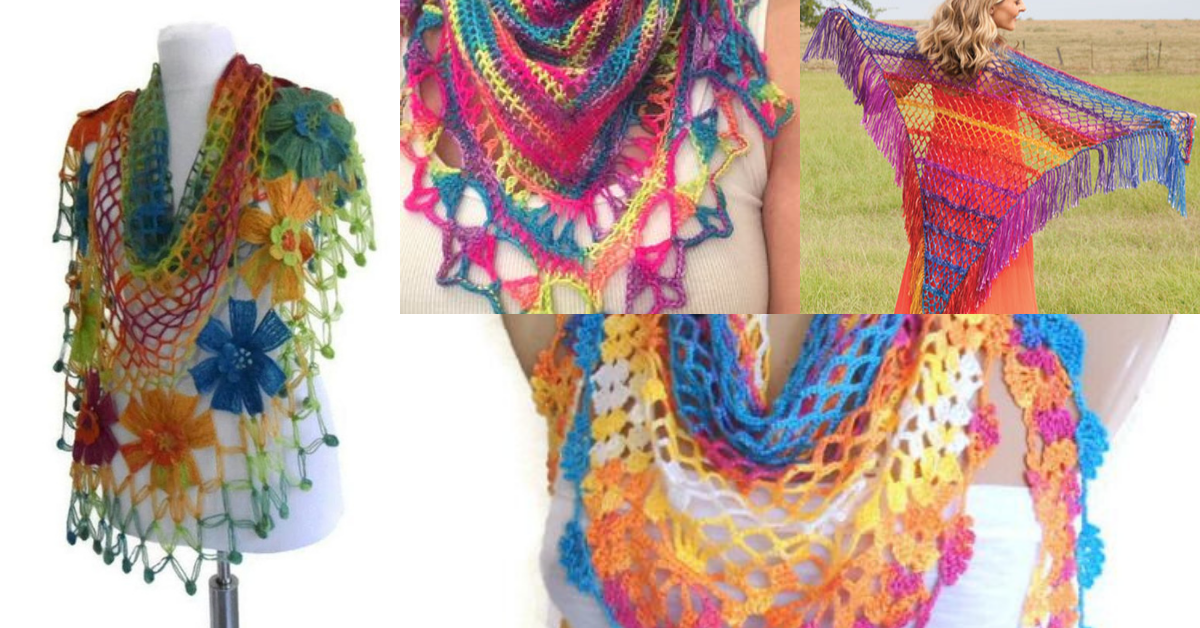 rainbow shawl tutorial