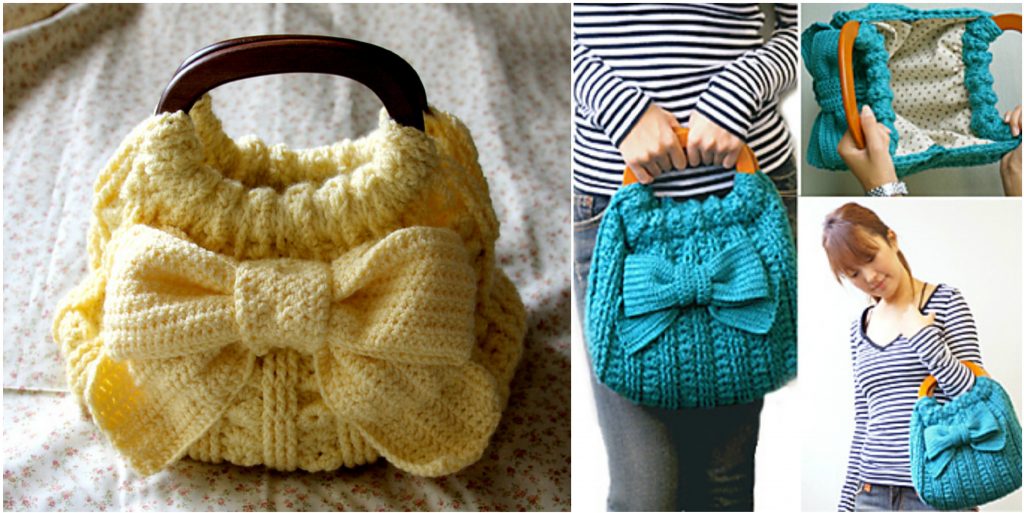 ribbon crochet bag