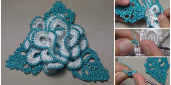 rose brooch crochet