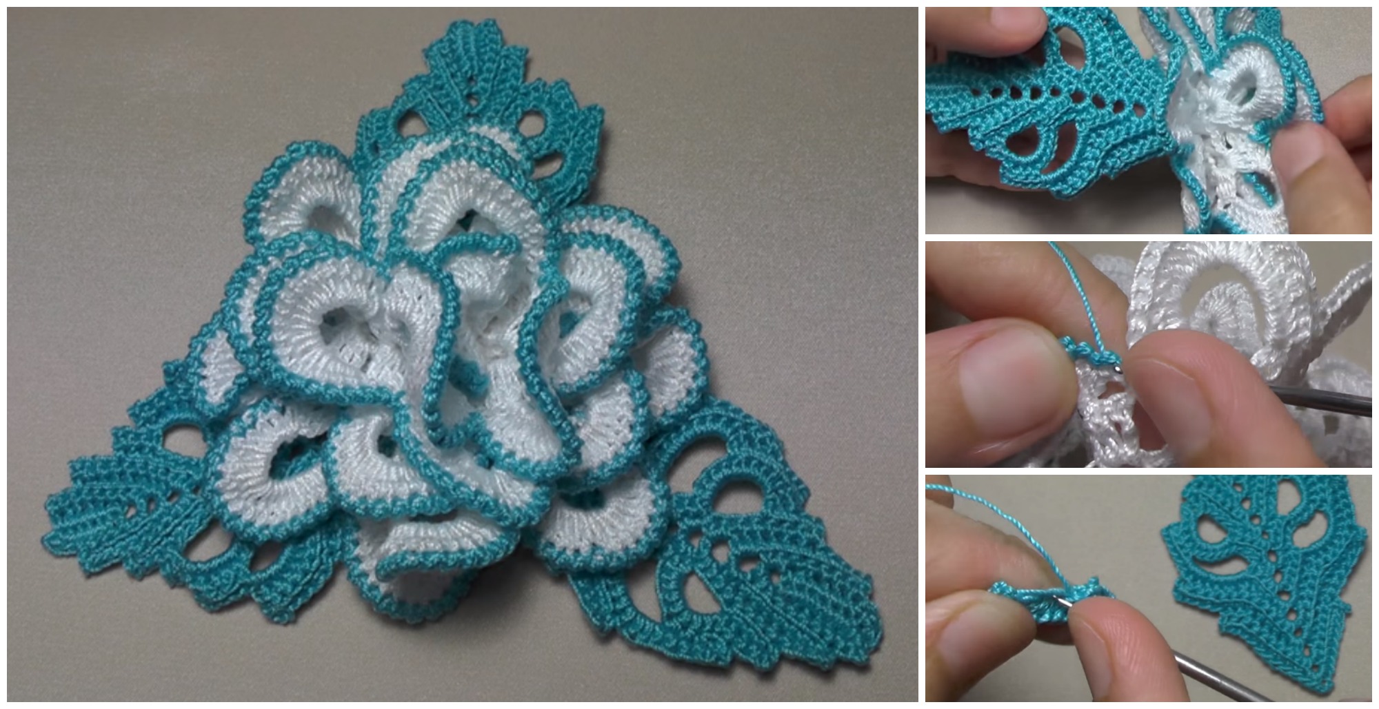rose brooch crochet