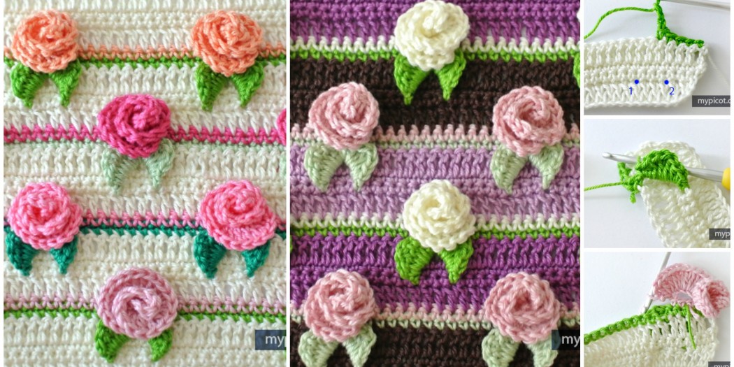 Crochet Rosebud Stitch Diagram