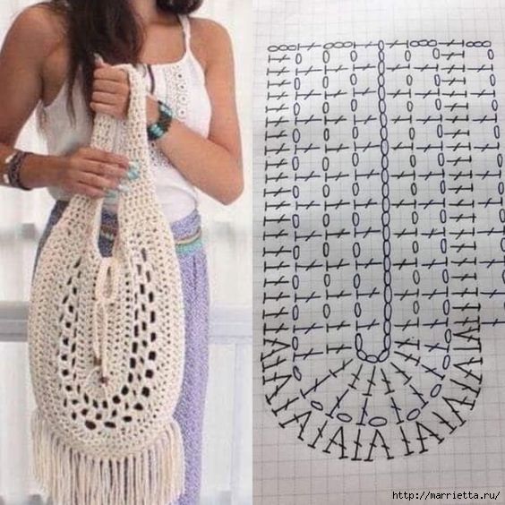 round crochet bags with graphic 10