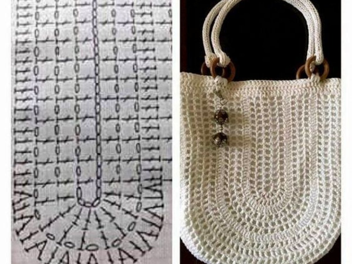 Round Crochet Bags With Graphic