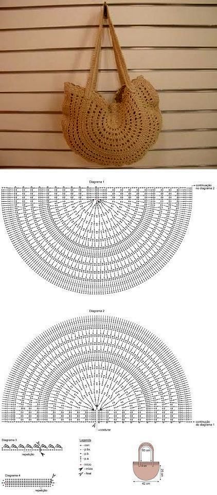 round crochet bags with graphic 7