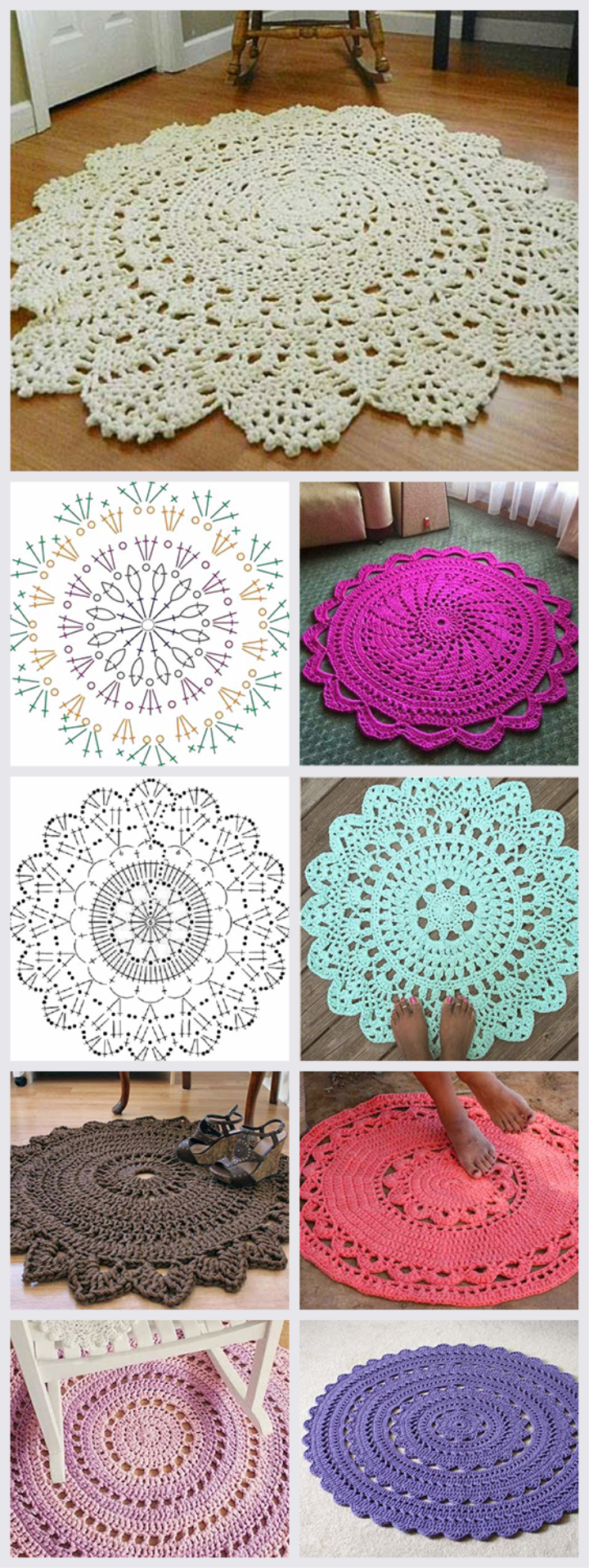 round crochet rugs ideas tutorials