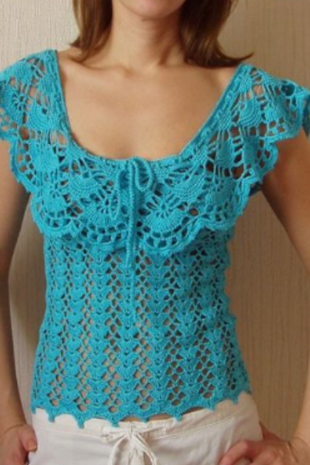 ruffled blouse in crochet 3