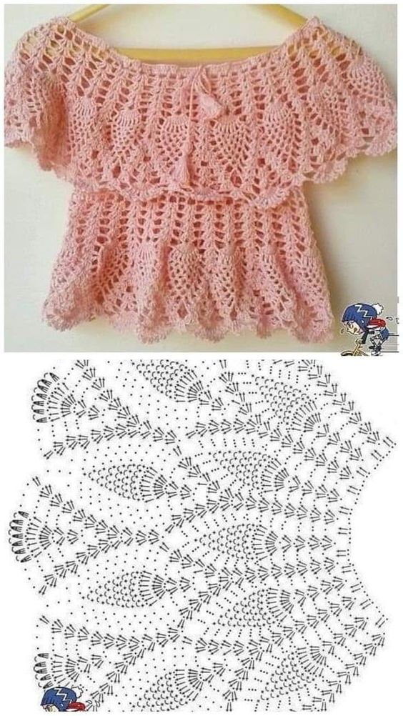 ruffled blouse in crochet 7