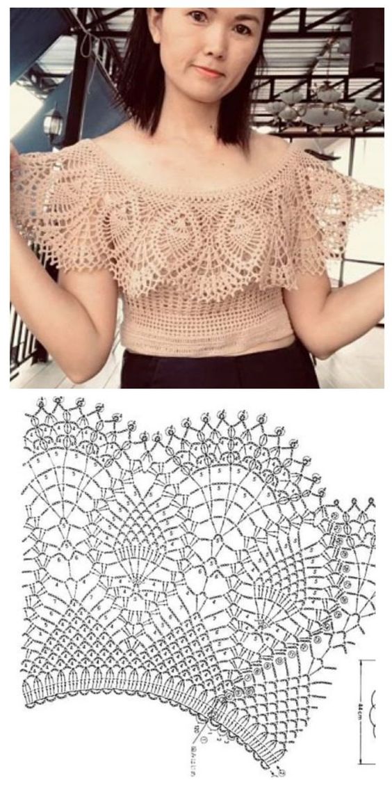ruffled blouse in crochet 8