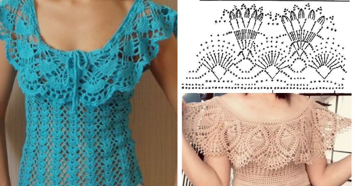 ruffled blouse in crochet 9