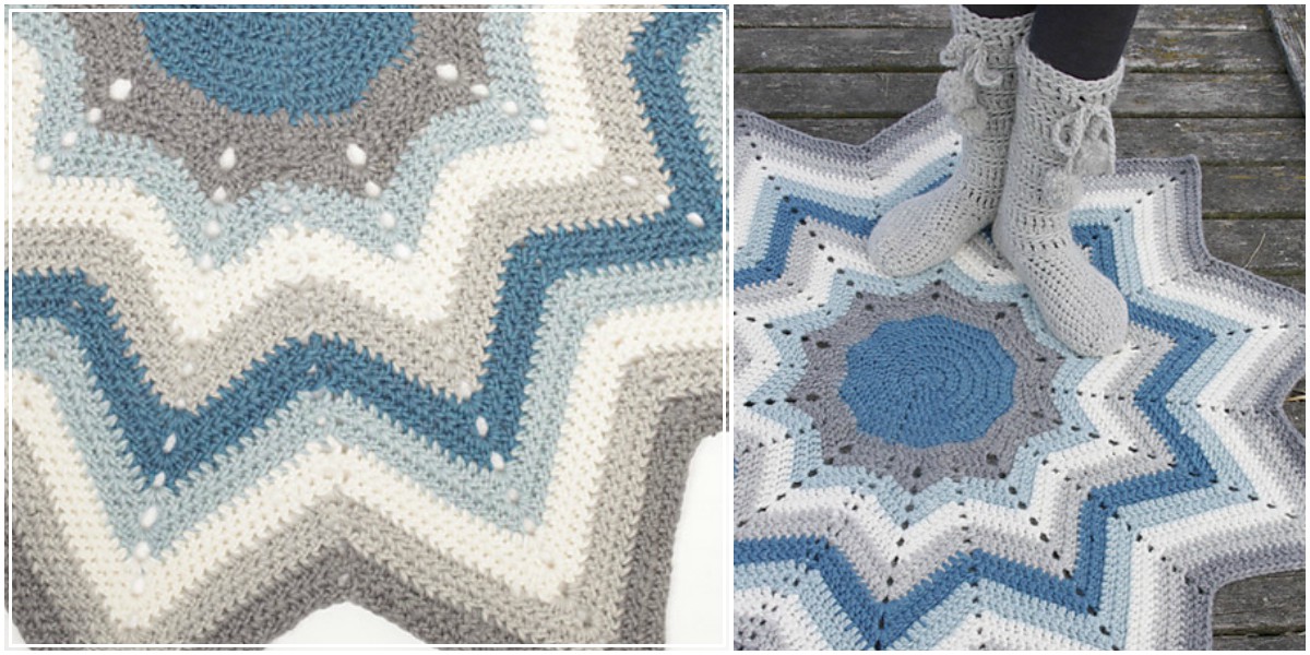 rug blue star collage
