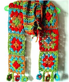 scarves made with crochet granny squares 4