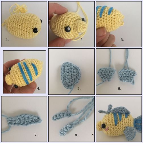 sea creature keychain crochet pattern 10
