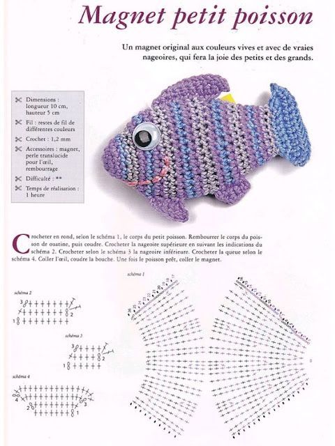 sea creature keychain crochet pattern 4